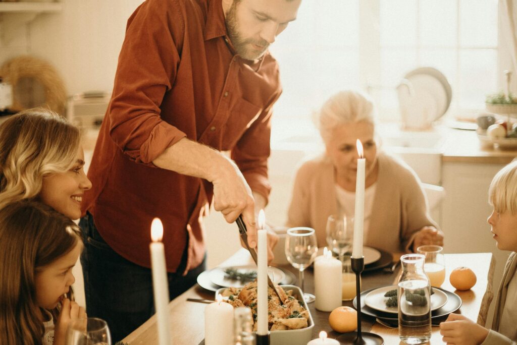 Family eating together 